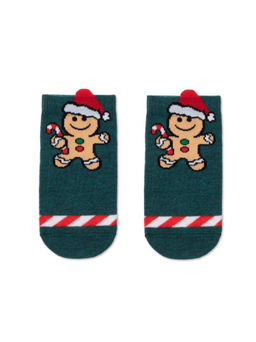 Цена за 2 пары CONTE-KIDS Новогодние носки т.бирюзовый