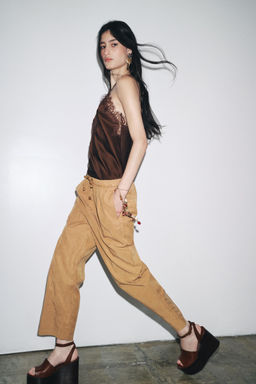 ZW COLLECTION WIDE LEG JOGGING TROUSERS - Zara фото 5