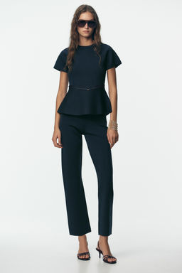 KNIT PEPLUM TOP