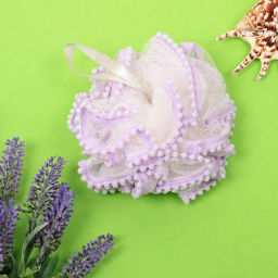 Цена за 3 шт. Мочалка нейлоновая "Premium - SEFORA", цвет сиреневый, d-11см, 50гр, (ZIP пакет)