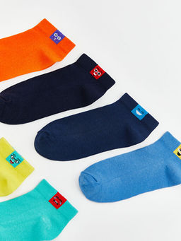 Desenli Erkek ?ocuk Patik ?orap 7li