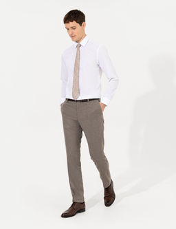 A__k Kahverengi Slim Fit Kuma_ Pantolon