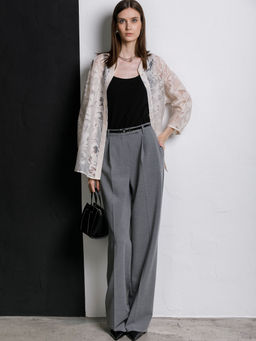 Блузка из органзы с вытравной печатью