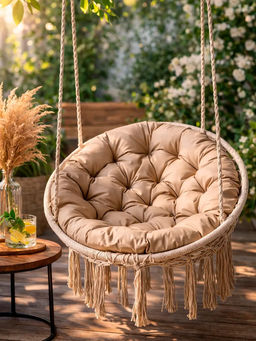 Подушка в подвесное кресло кокон и качели PO 80х80 см, оксфорд, круглая, Bio-Line