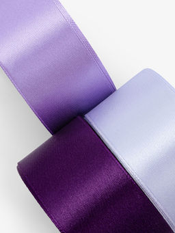 Атласная лента, набор 3 шт., 40 мм, 23±1 м, сиреневая, фиолетовая