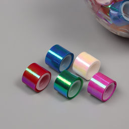 Клейкая лента пластик в банке «Перламутровый микс», набор 40 шт., 1.2 см, дл.0.9 м, 7×7×9 см