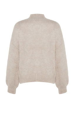 Tas Yumusak Dokulu Kal?n Bisiklet Yaka Triko Kazak TWOAW24KZ00290