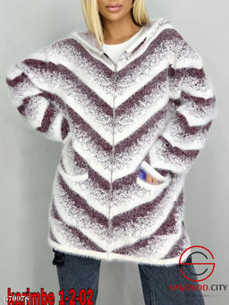 Женский кардиган пушистый с капюшоном - Fiona фото 5