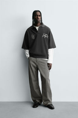 BOXY FIT EMBROIDERED POLO SHIRT