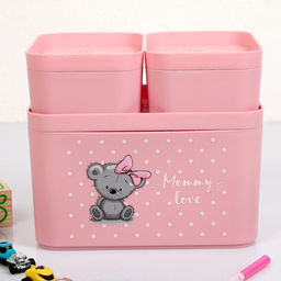 Набор органайзеров BEROSSI Mommy love, 22.5×15.5×19.5 см, пластик, нежно-розовый