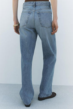 ZW COLLECTION STRAIGHT HIGH-WAIST JEANS - Zara фото 4