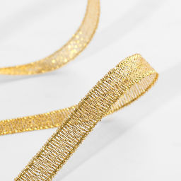 Цена за 3 шт. Лента парчовая, 10 мм, 231 м, цвет золотой - Арт узор фото 2