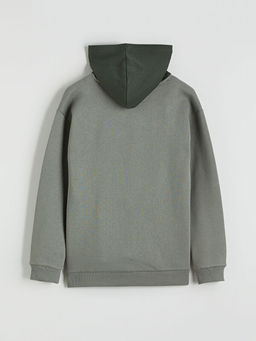 Bask?l? Erkek ?ocuk Kal?n Sweatshirt