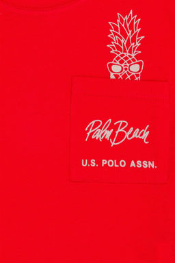 U. S. Polo Assn Красная футболка с круглым вырезом для девочек - U.s. polo assn фото 3