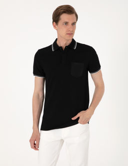 Siyah Ultralight Kuma_ Slim Fit Polo Yaka Ti__rt
