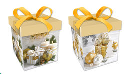 Цена за 12 шт. Коробка подарочная 10х10х10 см складная / 125 /уп 12/1200/Новый год - Галеонтрейд фото 2