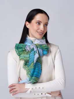 Большой мягкий очень нежный двусторонний палантин в стиле арт-деко - Tantino фото 15