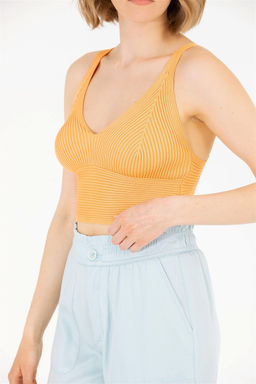 U. S. Polo Assn Женский оранжевый свитер с v-образным вырезом - U.s. polo assn фото 13