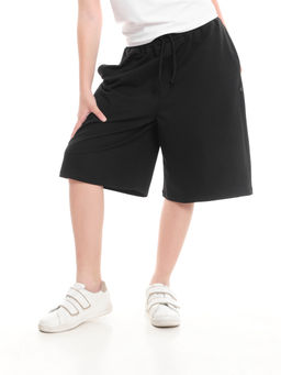 Шорты Багги Бермуды для девочки школьные 22-7696 черный - Mini maxi фото 7