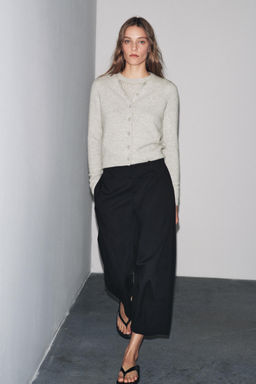 BASIC 100% WOOL KNIT CARDIGAN - Zara фото 7