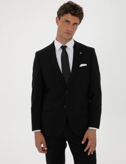 Siyah Slim Fit %100 Y_n Tak_m Elbise
