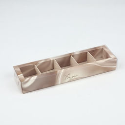 Цена за 5 шт. Коробка под 5 конфет с ячейками «Шёлк», 6×23×3 см