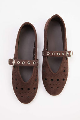 Trendyol Shoes Beyaz Lazer Kesimli Mary Jane Kad?n Balerin Babet TAKSS25BE00037 - Trendyolmilla фото 16