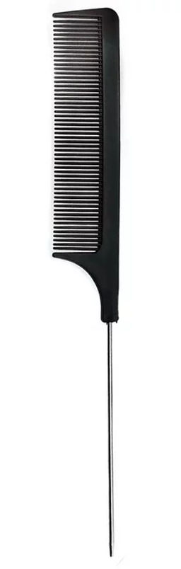 Расческа "FLORANS" Чёрная с металл.хвостом 20см, OPP, F-2305