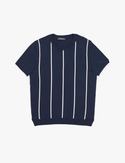 Lacivert Slim Fit Bisiklet Yaka Triko Ti__rt