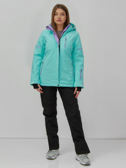 Горнолыжная куртка женская зимняя бирюзового цвета 01_1Br - Chunmai фото 10