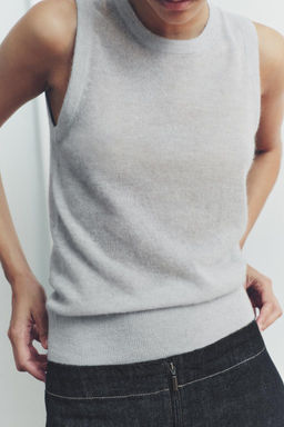 FINE KNIT WOOL AND ALPACA BLEND TOP - Zara фото 3