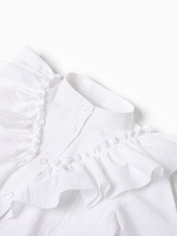 Блузка для девочки MINAKU: Cotton collection, белая, рост 140 см