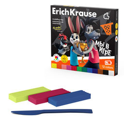 Пластилин ErichKrause "Ну, погоди! Каникулы" 12цв. 180гр. стек (62571)