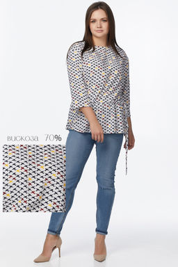 Блузка летняя большого размера с принтом на белом - Fly фото 5