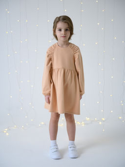 Платье с длинным рукавом, персик - Lesi kids фото 10