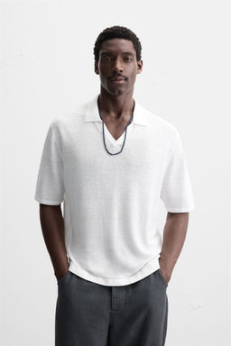 100% HEMP KNIT POLO SHIRT - Zara фото 2