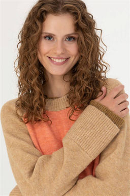 U. S. Polo Assn Женский свитер лососевого цвета с круглым вырезом - U.s. polo assn фото 9