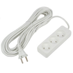 S-CU3-7 WHITE Удлинитель серии Ultra, шнур 7м., 3 гнезда, 10A, б/з. Белый. TM Uniel