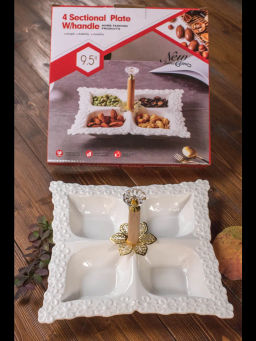 Менажница 4-х секционная 28см ZD20211 /КОРАЛЛ/  фото 6