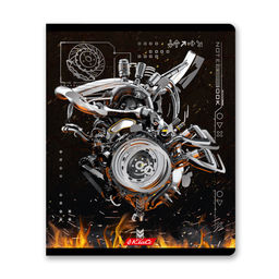 Светоч 96ТЕТк-007 Тетрадь ученическая общая, матовая ламинация + тиснение серебряной фольгой, A5 96 л. на скобе 60 г/кв.м , белизна 100 % 5 шт. клетка 000779 Железное сердце фото 6