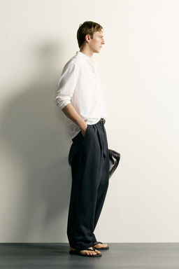 CAMISA RELAXED FIT ALGOD?N - VISCOSA LAZOS / Blanco roto - Zara фото 4