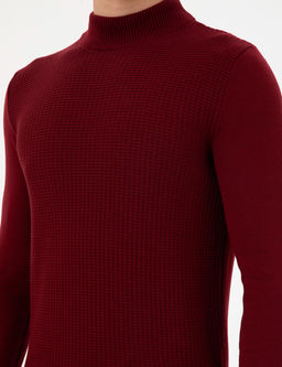 Erkek Slim Fit Yar_m Bal_k__ Yaka Bordo Kazak - U.s. polo assn фото 7
