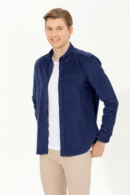 Мужская синяя скидка рубашки с длинным рукавом в корзине - U.s. polo assn фото 4