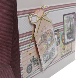 Цена за 12 шт. Пакет подарочный "Винтаж" 31*42*12 см, микс