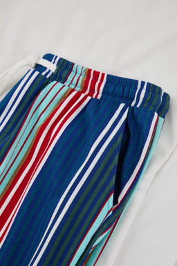 Ekru Regular Kesim Cizgili Orme Pijama Tak?m? TMNAW26PT00062