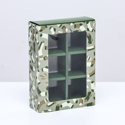 Цена за 2 шт. Коробка для конфет 6 шт. 23 Февраля 13.7?9.8?3.8 см