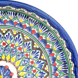 Ляган узбекский Риштанская керамика «Узоры», d=25 см, синий, МИКС