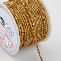 Нить для плетения, d=2 мм, 25±1 м, цвет золотой