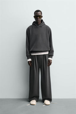 SUDADERA LAVADA SOFT CAPUCHA / Azul / Gris