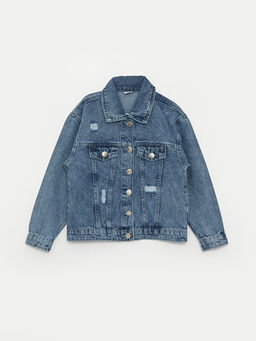 Y?rt?k Detayl? K?z ?ocuk Jean Ceket